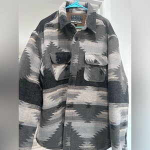 Jachs Men's Black and Gray Shirt Jacket